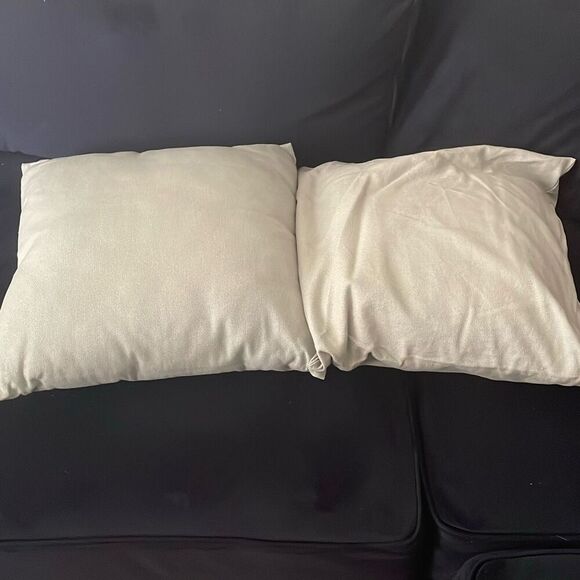 Pair of Olive green linen decorative square pillows with removable pillow cover - Picture 9 of 9